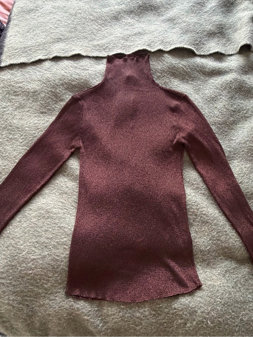 A.P.C. Metallic Rose Brown Turtleneck Sweater